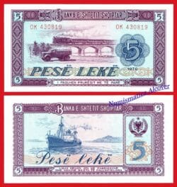 ALBANIA 5 Leke 1976 Pick 42  SC /  UNC