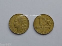 II REPUBLICA ESPAÑOLA 1 peseta 1937 MBC / SPAIN km#755 VF