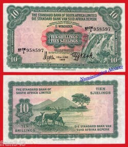 SOUTH WEST AFRICA 10 shillings 1959  Pick 10  MBC  / VF