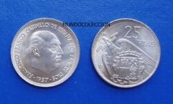 MONEDA DE 25 pesetas 1957 *66 Franco S/C