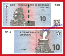 ZIMBABWE 10 Zig 2024 Serie AA Pick NEW  SC / UNC