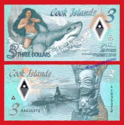 COOK ISLANDS 3 Dollars dolares 2021 Polymer Pick NEW SC / UNC