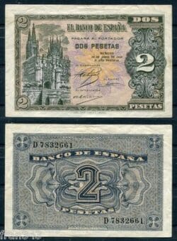 2 Pesetas año 1938 Burgos EBC  /  SPAIN Pick 109a XF