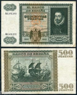 500 pesetas Enero año 1940  Juan De Austria  MBC  SPAIN Pick 119 a  VF