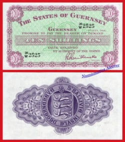 GUERNSEY 10 Shillings 1966 Pick 42c SC