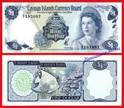 CAIMAN CAYMAN ISLANDS 1 Dollar dolar L. 1971 A/2 Pick 1b  SC  /  UNC