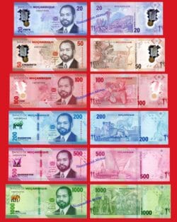 MOZAMBIQUE SERIE 20 50 100 200 500 y 1000 Meticais 2024 Pick Nuevo  SC