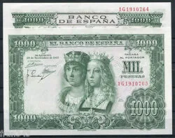 Pareja 1000 Pesetas año 1957  Reyes Católicos Serie 1G  SC  /  Spain pair UNC
