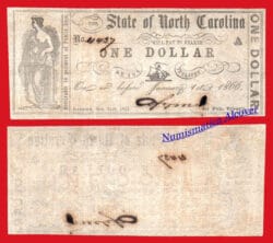 CAROLINA DEL NORTE ESTADOS UNIDOS 1 Dólar 1861 Pick S2329 BC