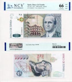 ESPAÑA SPAIN 10000 Pesetas 1992 Juan Carlos Pick 166  NCV 66