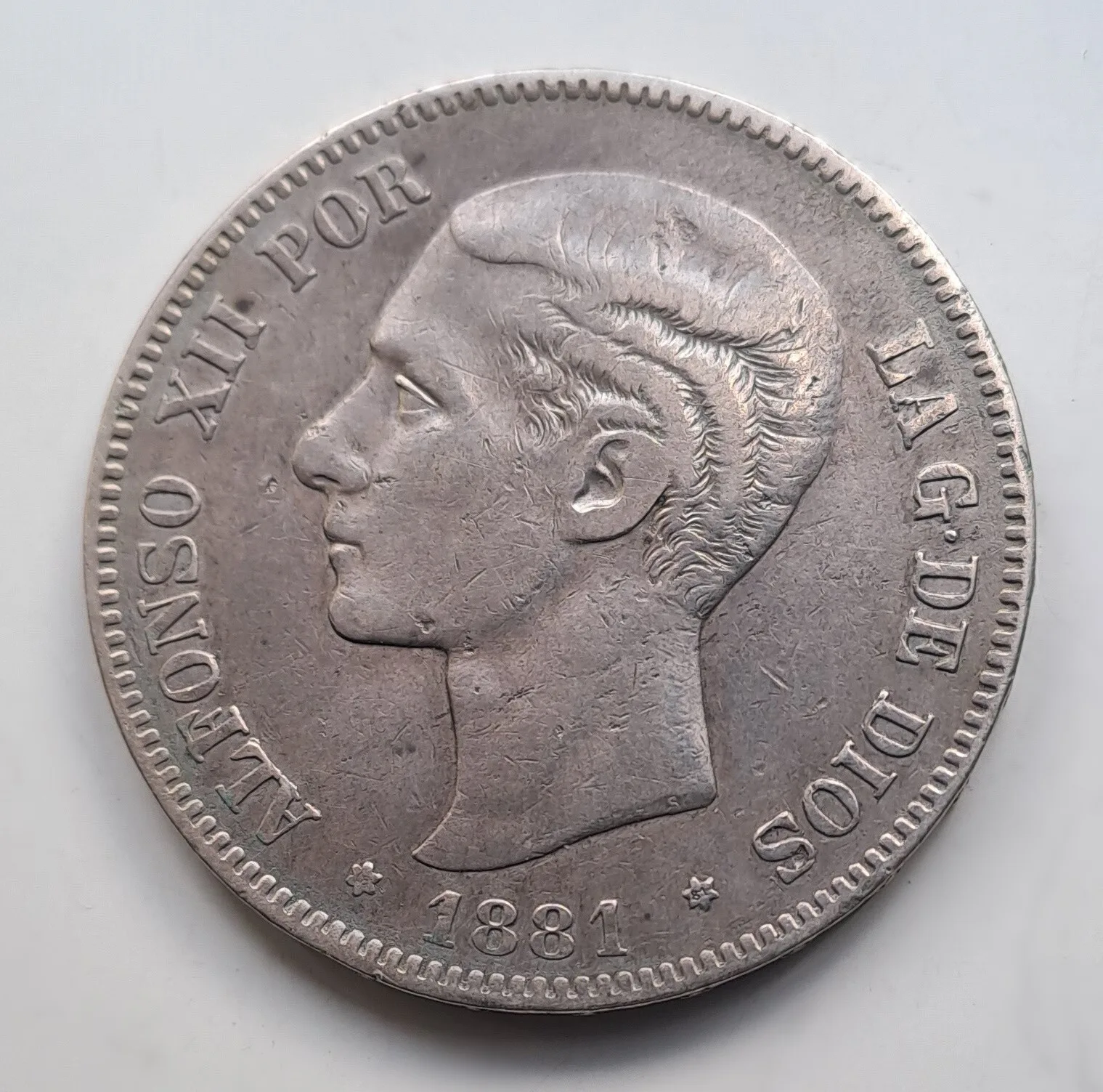 ALFONSO XII 5 Pesetas 1881 (18*81) MSM