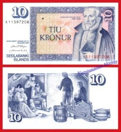 ISLANDIA ICELAND 10 Coronas kronur Ley 1961 Pick 48a  SC / UNC