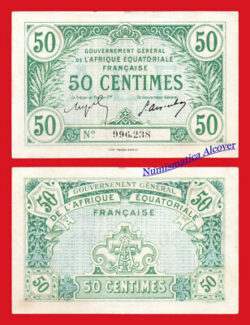 AFRICA EQUATORIAL FRANCESA 50 Céntimos 1917 Pick 1b EBC-