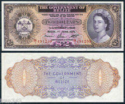 BELICE BELIZE  2 Dólares 1975  Pick 34 b SC