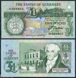 GUERNSEY 1 Pound Libra 1991 Pick 52b  SC / UNC