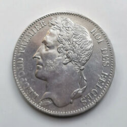 BELGICA BELGIE Leopoldo I 5 Francos 1849
