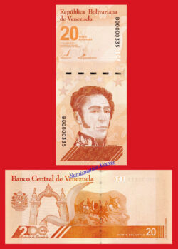 VENEZUELA 20 Bolívares digitales 2021 (2022) NUMERACION BAJA Pick Nuevo  SC
