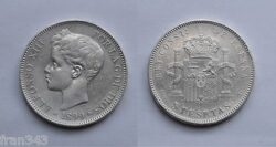 ALFONSO XIII 5 Pesetas 1899 SG-V    MBC+