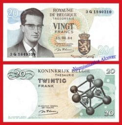BÉLGICA 20 Francos 1964 Balduino Firma d'Haeze Pick 138  SC