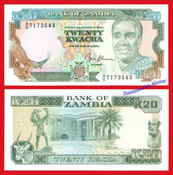 ZAMBIA  20 Kwacha 1989 Pick 32b  SC
