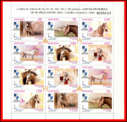 ESPAÑA Nº 3723/3728A **  2000 MINIPLIEGO CABALLOS CARTUJANOS 2000 NUEVOS