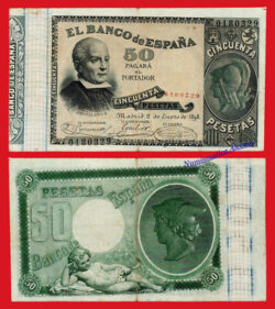 ESPAÑA SPAIN 50 Pesetas 1898 Jovellannos Pick 57 BC / F