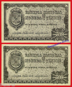 MUESTRA PARA ENSAYO PRUEBA CALCOGRAFICA FNMT 509 PESETAS