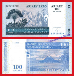 MADAGASCAR 100 Ariary = 500 Francos 2004 Pick 86b  SC
