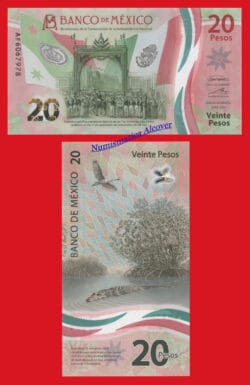 MEJICO MEXICO 20 Pesos 2021 Commemorative Polymer Pick W132 / UNC