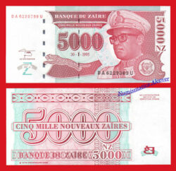 ZAIRE 5000 Nuevos zaires 1995 Pick 69  SC