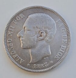 ALFONSO XII 5 Pesetas 1883 (18*83)  MSM