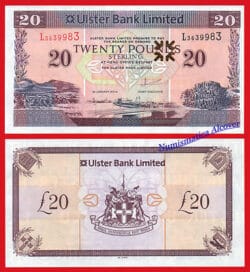 NORTHERN IRELAND ULSTER BANK 20 Pounds libras 2014 Pick 342b SC / UNC