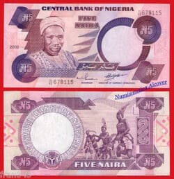 NIGERIA 5 Naira 2002 Pick 24g  SC