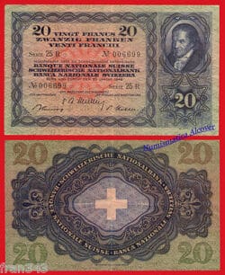SUIZA SWITZERLAND 20 francs 1949 FANCY NUMBER Pick 39q   MBC /   VF