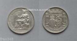 REPUBLICA ESPAÑOLA moneda de 1 peseta plata 1933 - EBC / SPAIN km#750 - XF