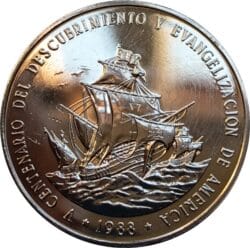 REPÚBLICA DOMINICANA 1 Peso 1988 Descubrimiento América SC