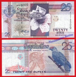 SEYCHELLES ISLAS 25 Rupias 1998-2005 Pick 37b  SC