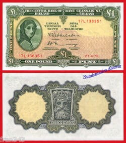 IRLANDA IRELAND REPUBLIC 1 pound libra 1975 1984 Pick 64c   SC- /  AUNC