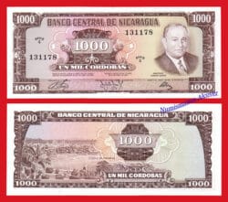 NICARAGUA 1000 Córdobas 1972 Pick 128  SC