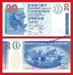 HONG KONG SCB Standard Chartered Bank 20 Dollars 2003  Pick 291  SC /  UNC
