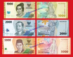 INDONESIA SET 1000 2000 & 5000 Rupiah rupias 2022 Pick 162/164 SC / UNC