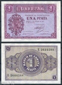 ESPAÑA SPAIN 1 peseta año 1937  Burgos  Pick 104a SC / UNC