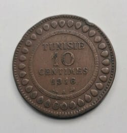 TÚNEZ 10 Cents céntimos 1916