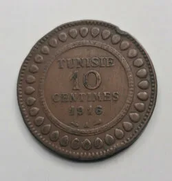 TÚNEZ 10 Cents céntimos 1916