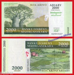 MADAGASCAR 2000 ariary 2007 COMMEMORATIVE  Pick 93 SC / UNC
