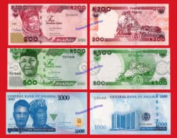 NIGERIA 200 500 y 1000 Naira 2022 Pick 47/49 SC