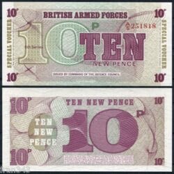 GRAN BRETAÑA FUERZAS ARMADAS 10 New Pence 1972  Pick M48  SC