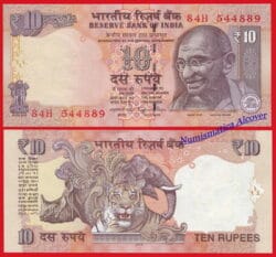 INDIA 10 Rupias rupees 2014 GANDHI  Plate A Pick 102o SC
