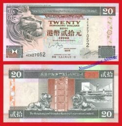 HONG KONG AND SHANGHAI BANKING CORPORATION HSBC 20 Dolares 1997 Pick 201c SC