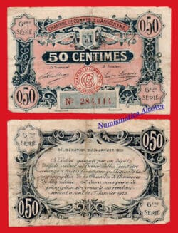 FRANCIA CHAMBRE COMMERCE ANGULEMA ANGOULEME 50 Cents centimes 1915  BC
